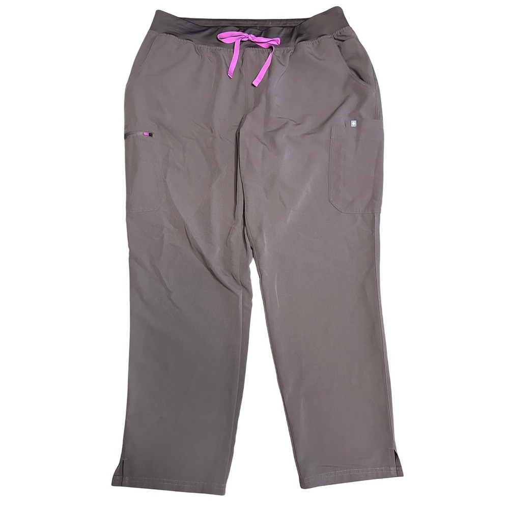 Figs High Waisted Yola Skinny Scrub Pants SMOKEY TAUPE 3XL